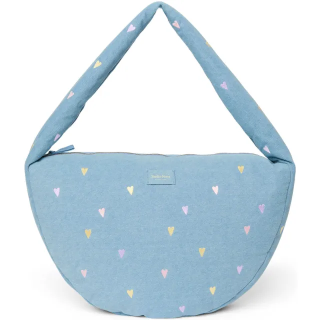 Studio Noos denim crossbody tas Heart lichtblauw
