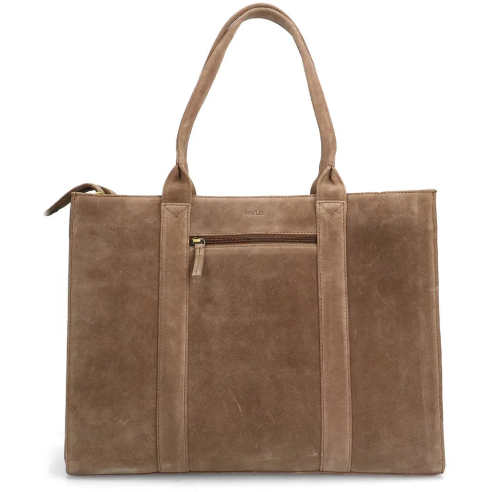Manfield suede shopper taupe 18 inch, foto 2