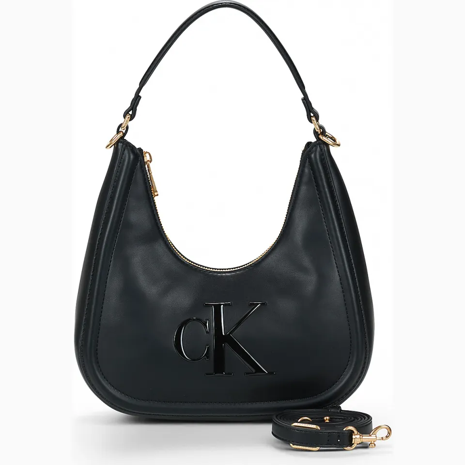 Calvin Klein Jeans Bold CK Small Crescent schoudertas zwart