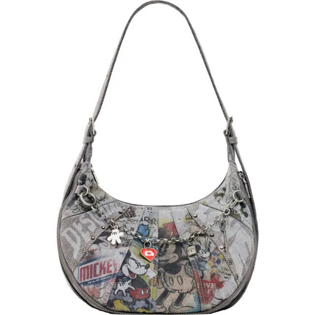 Desigual Mickey All Denim schoudertas grijs Denim Light Grey