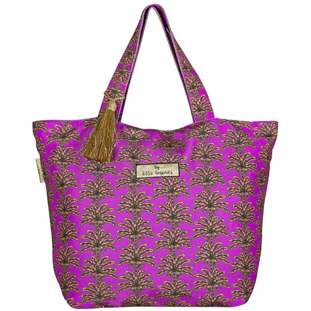 Little Legends Palm Tree Sunset shopper paars Paars/bruin