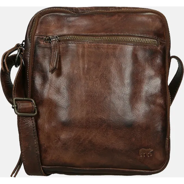 Bear Design Luz Leren Crossbodytas - Schoudertas Heren / Dames - Cow Lavato - Bruin