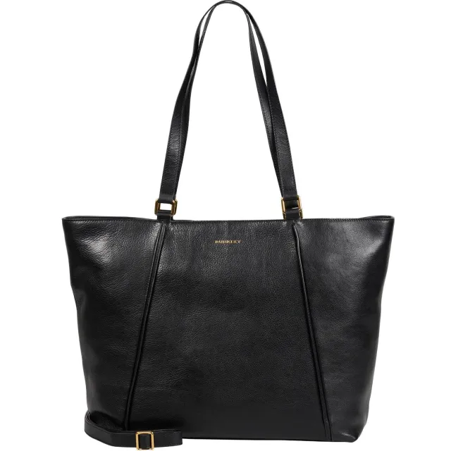 Burkely 15.6 inch leren shopper Fine Florence zwart