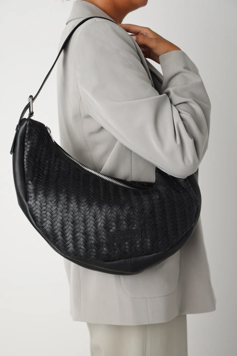 Shabbies Amsterdam Platanino Herringbone tas Zwart, foto 5