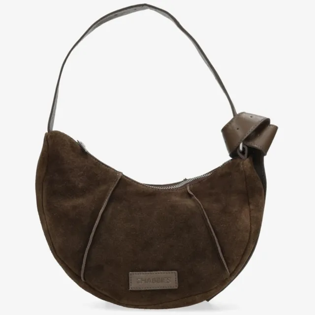 Shabbies Amsterdam Platamini schoudertas oiled suède Donkerbruin Dark Brown