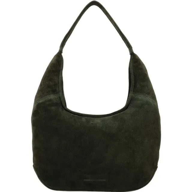 Hide & Stitches Brazos Schoudertas - Buidel - Hobo - Tas - Suede - Leer - Shopper - Leren Dames Tas - Olijfgroen