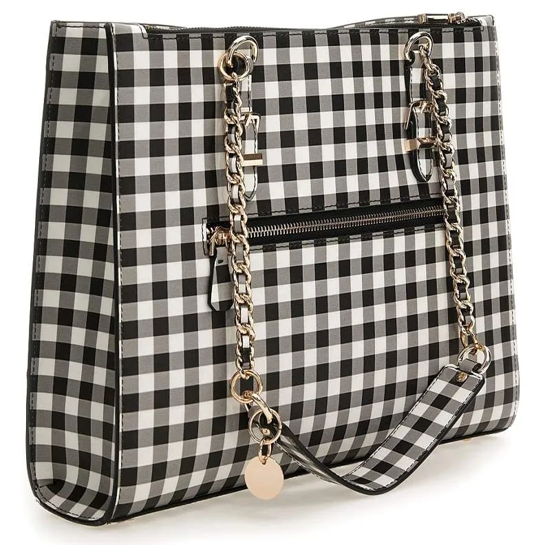 Guess handtas zwart-wit geruit, foto 2