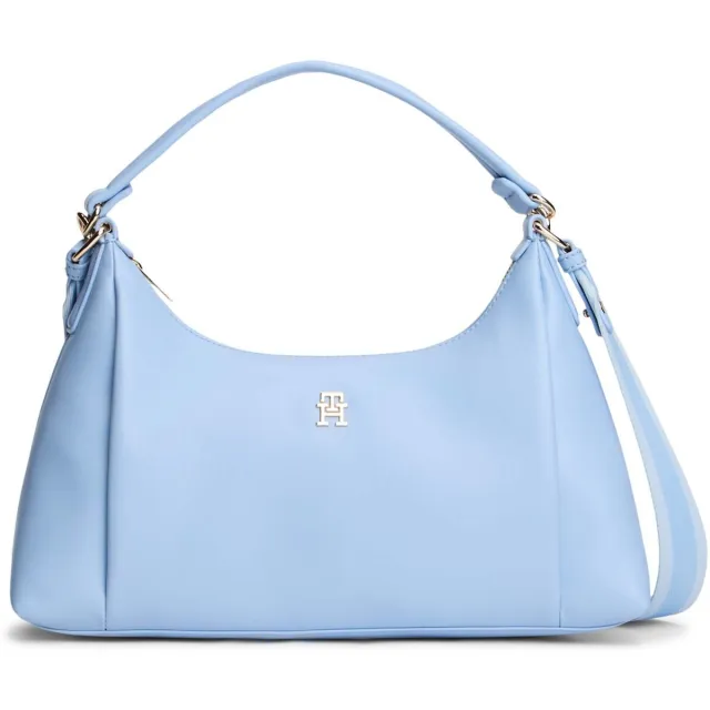 Tommy Hilfiger TH Essential schoudertas lichtblauw