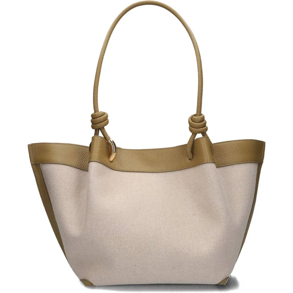 Coccinelle Finn canvas schoudertas beige, foto 2