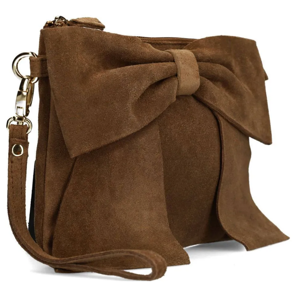 Manfield suède clutch bruin, foto 3