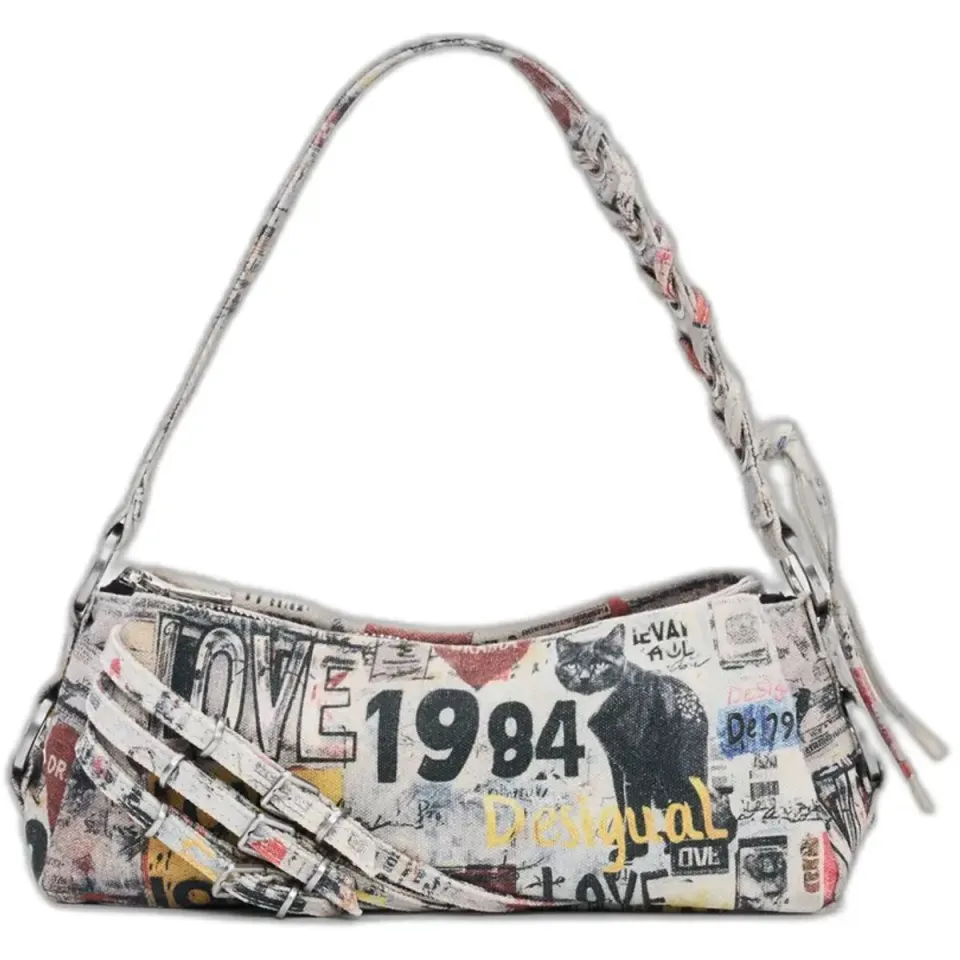Desigual schoudertas met print multi, foto 3