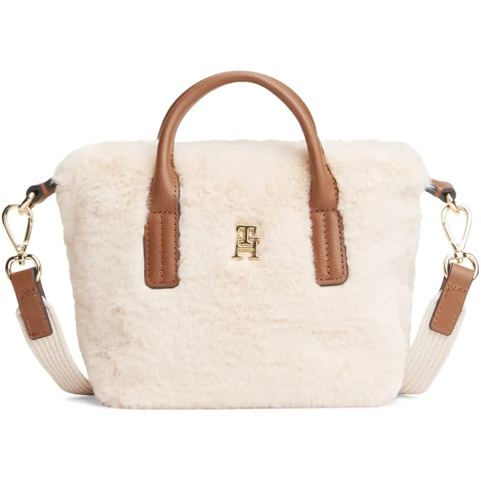 Tommy Hilfiger Popette micro tote tas beige