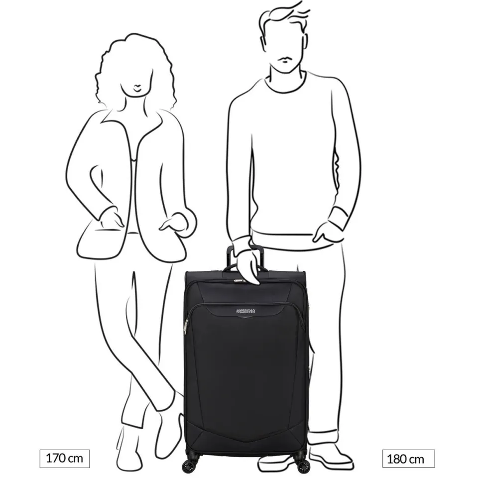 American Tourister Summerride Spinner 80 reiskoffer zwart, foto 4