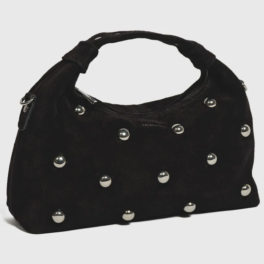 Nunoo Dandy Rivet Suede handtas zwart, foto 2