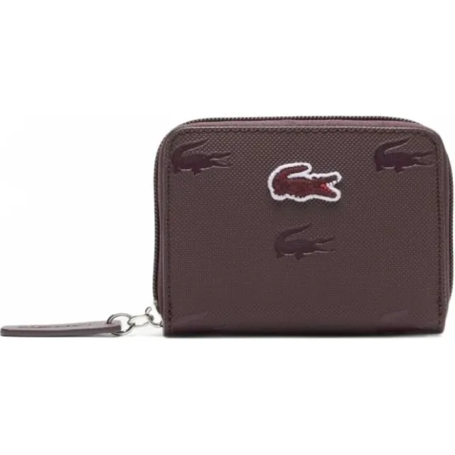 Lacoste Zip Coin portemonnee bruin