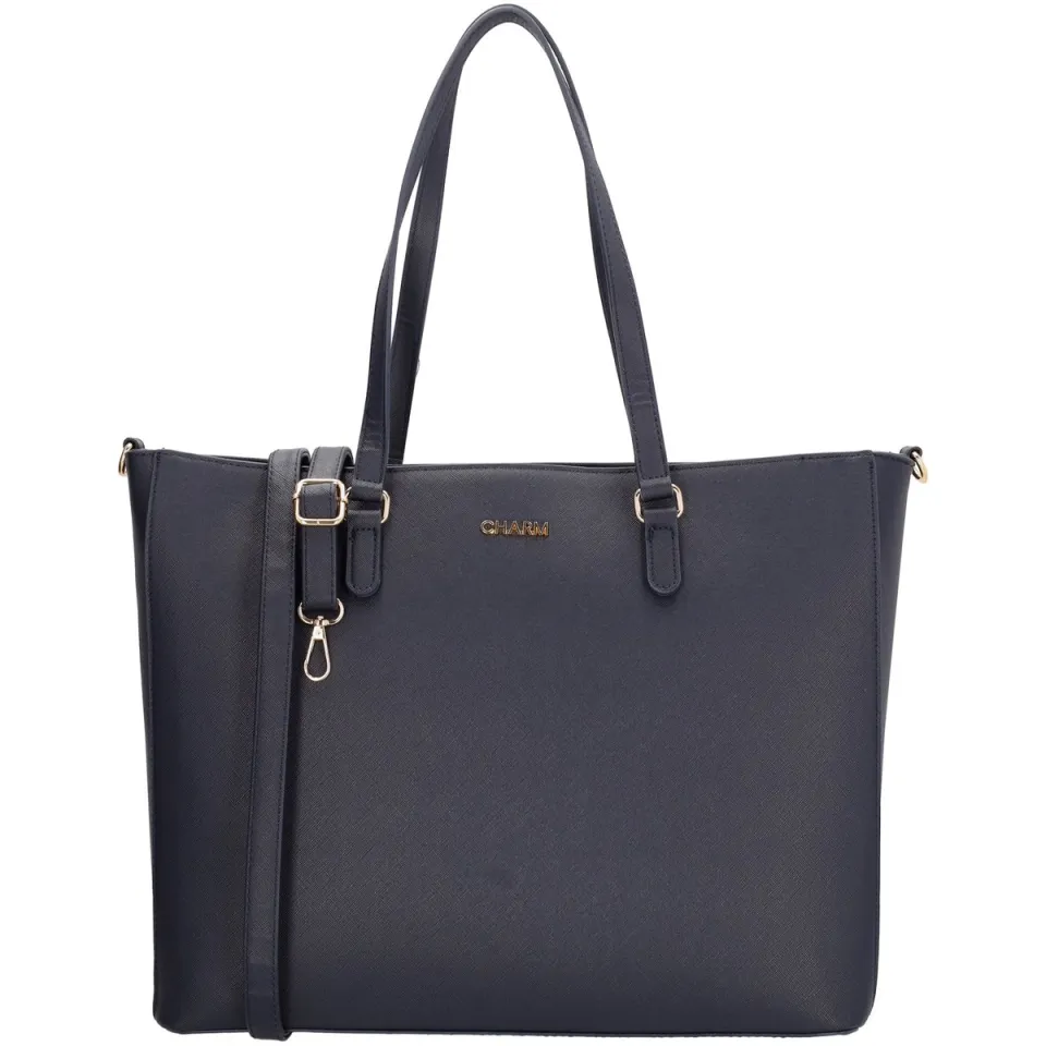 Charm London Birmingham shopper 15,6 inch laptopvak donkerblauw, foto 2