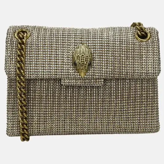 Kurt Geiger fabric mini kensington V studjes crossbody tas gold, foto 2