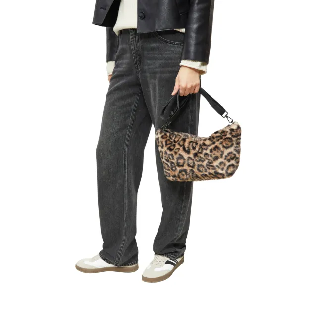 S.Oliver crossbody tas met panterprint bruin