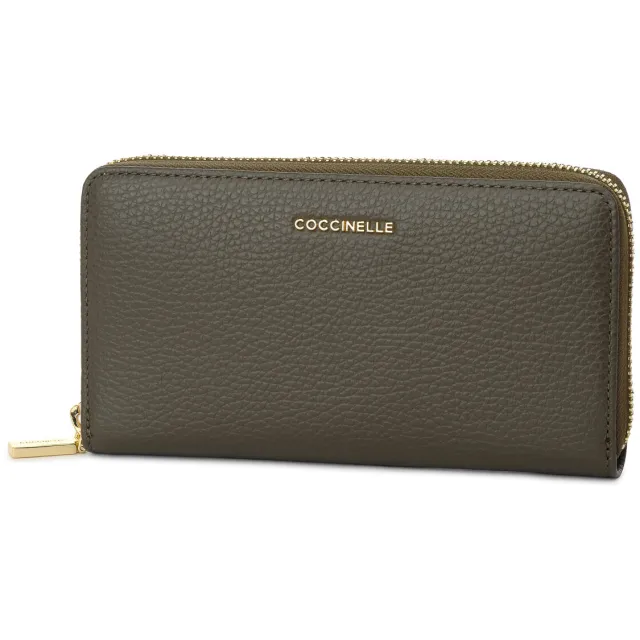 Coccinelle Metallic Soft Wallet portemonnee donkergroen