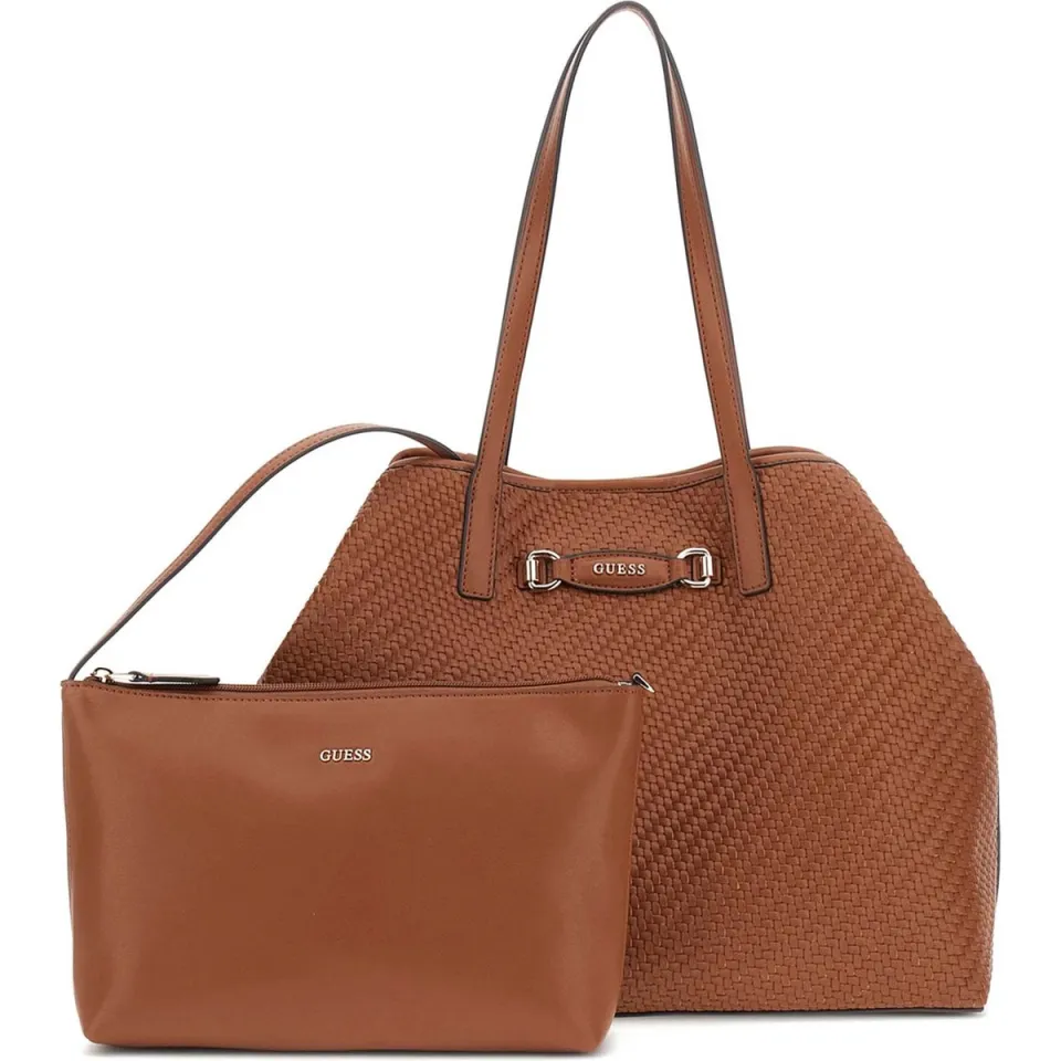 Guess geweven shopper handtassen voor dames cognac