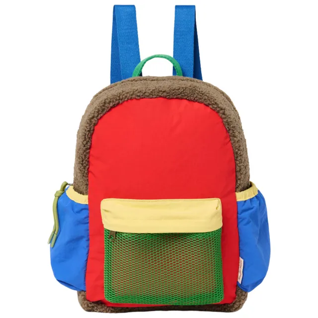 Studio Noos teddy rugzak rood Blauw/rood/groen