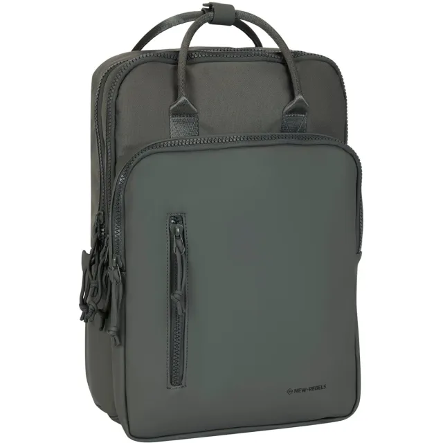 New Rebels Bruce Milwaukee Antraciet 19L Rugzak Waterafstotend Laptop 15 80% PU and 20% Nylon