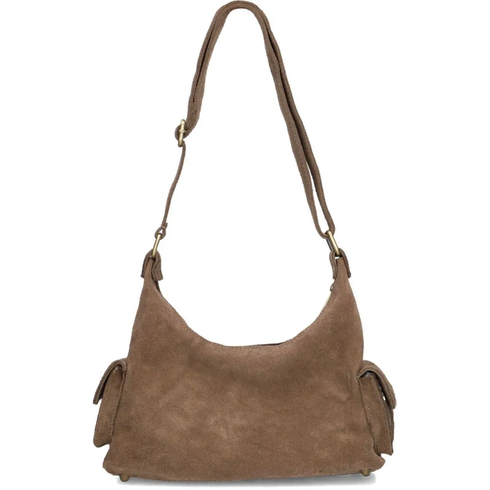 Notre-V Sen Suede schoudertas taupe, foto 2