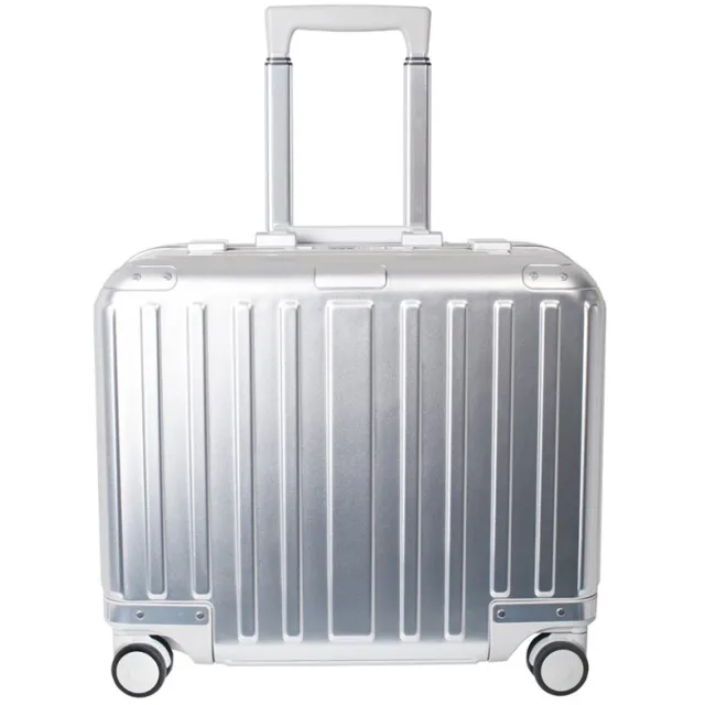 Pavo Aluminium-Pilot businesstrolley, 3-cijferig combinatieslot, 455×250×380 mm zilver