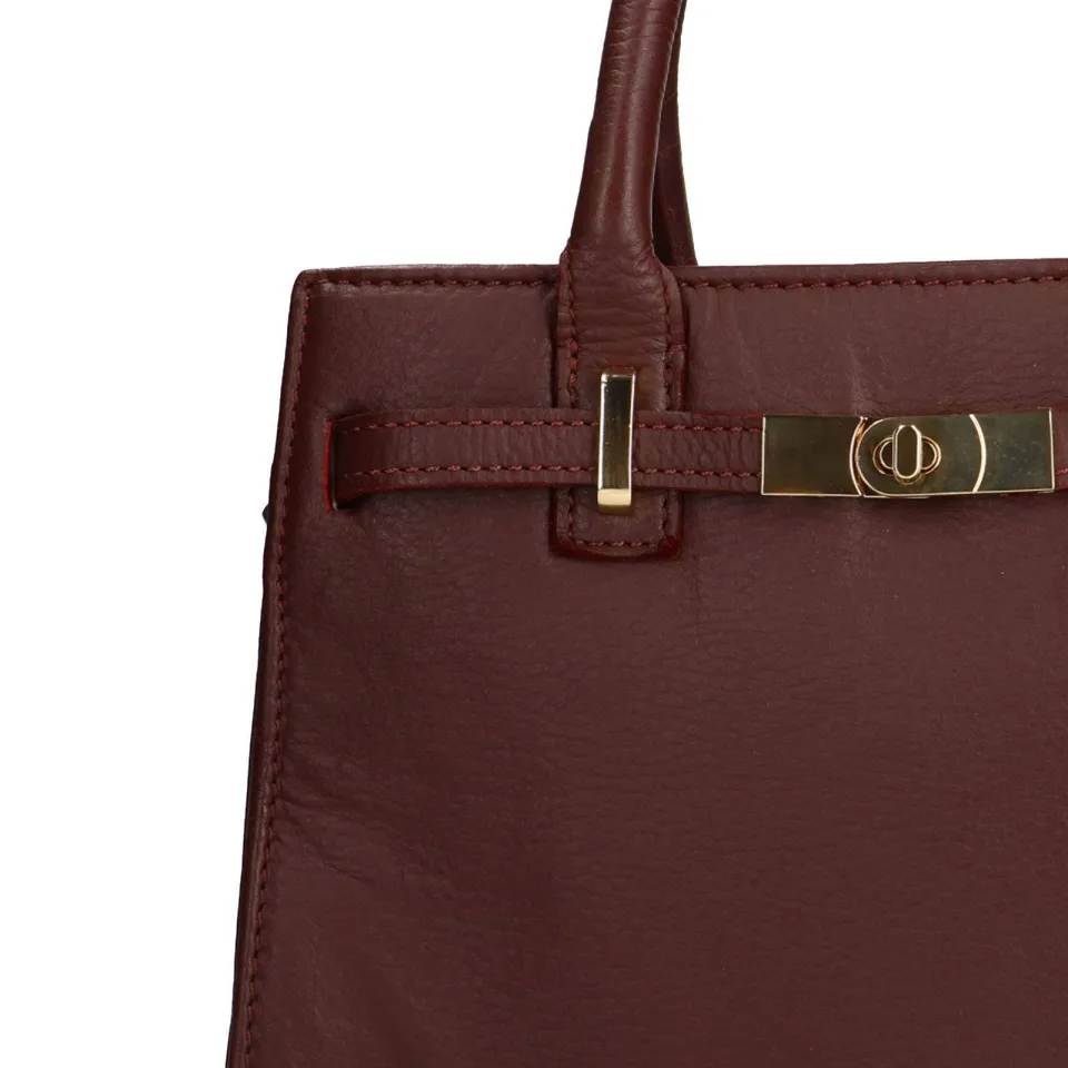 Manfield leren handtas bordeauxrood, foto 6