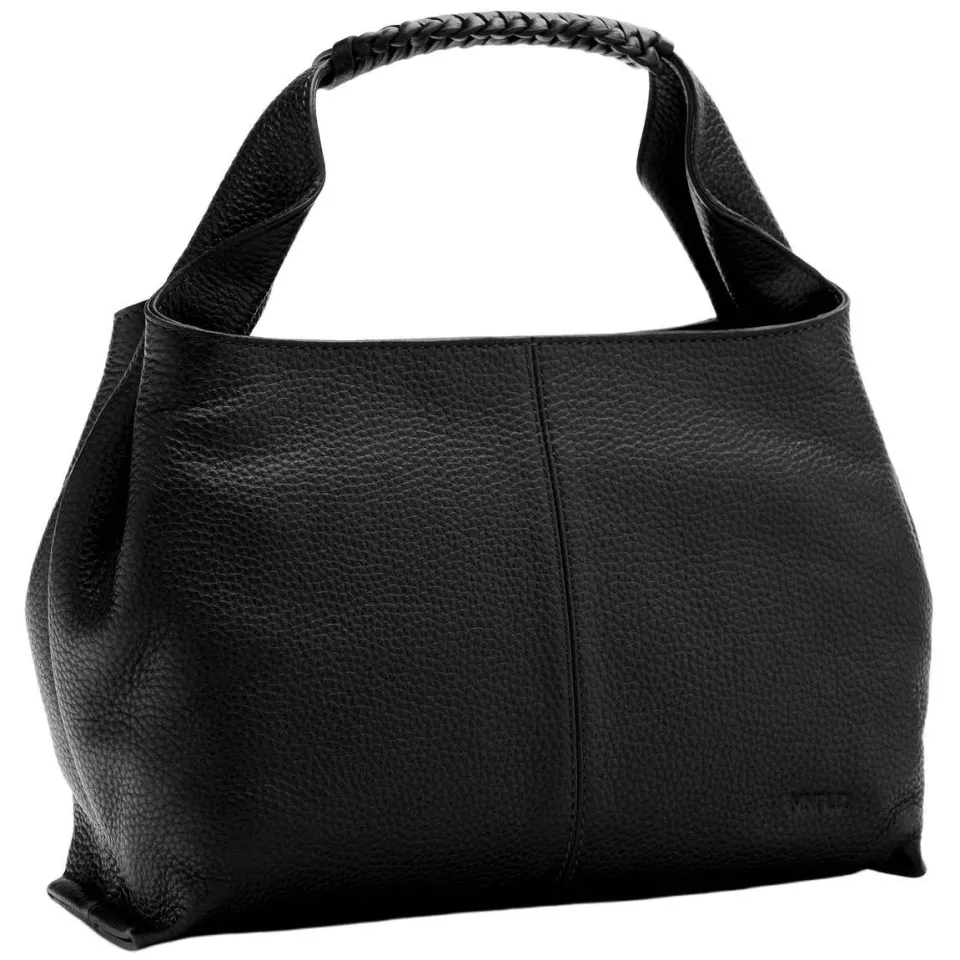 Manfield leren handtas zwart, foto 3