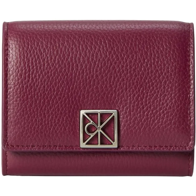 Calvin Klein Emblem trifold portemonnee rood