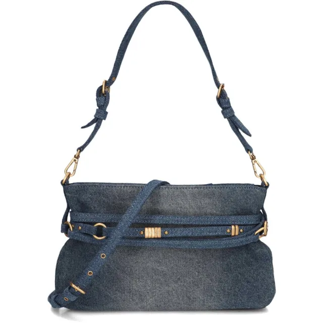 Pinko Belt Bag Mini denim schoudertas blauw