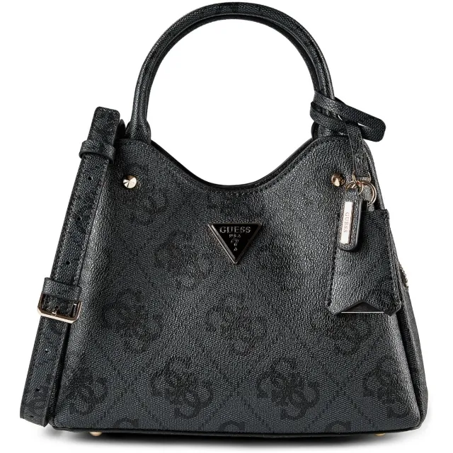 Guess handtas schoudertas Meridian II Girlfriend Carryall Bag Coal Logo donkergrijs
