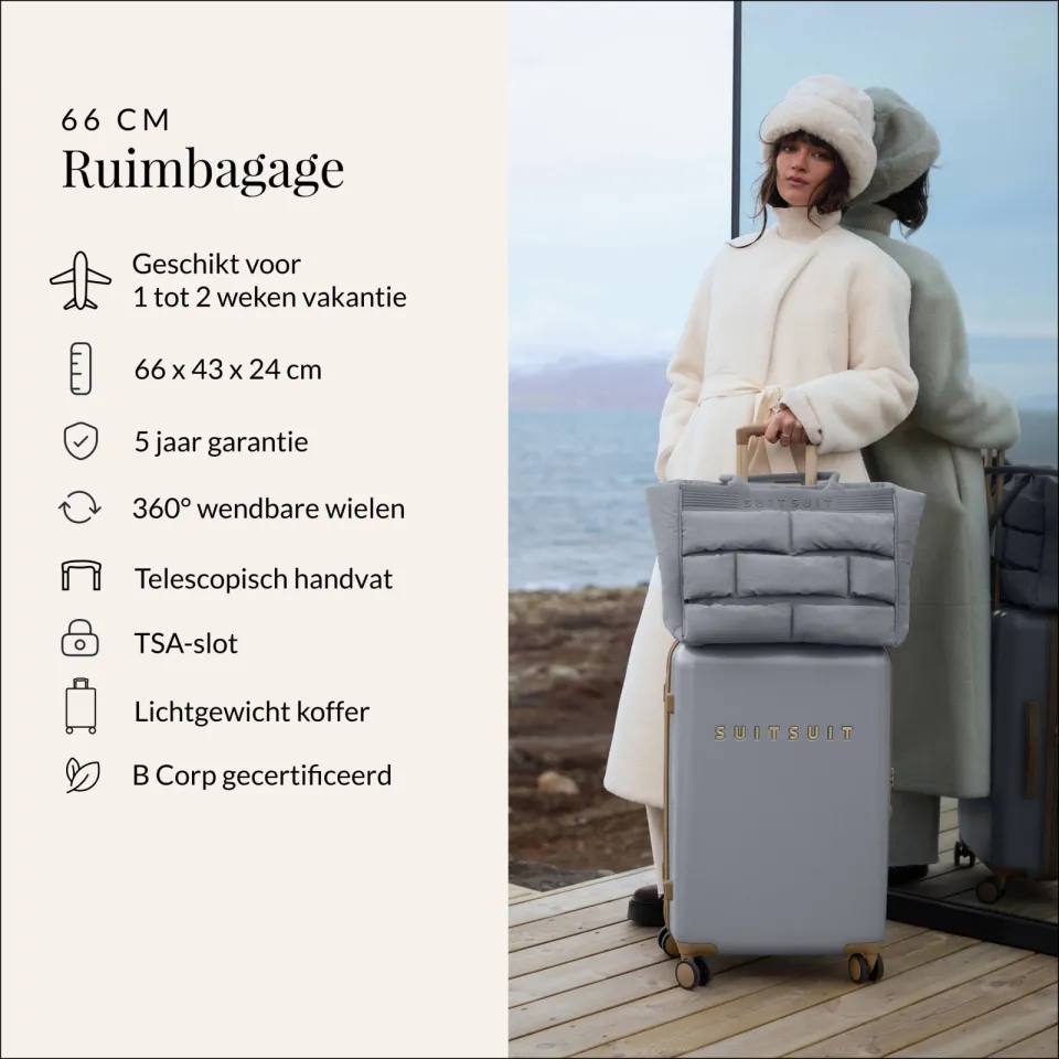 SUITSUIT Fusion reiskoffer 66 cm frosted grey, foto 5
