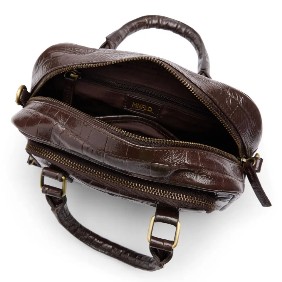 Manfield leren handtas bruin, foto 2