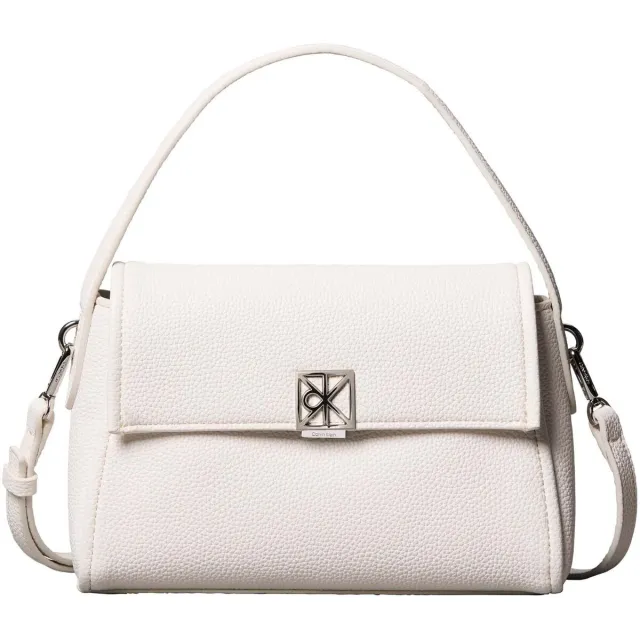 Calvin Klein Emblem Hw Pebble Shoulder Bag 25 schoudertas wit
