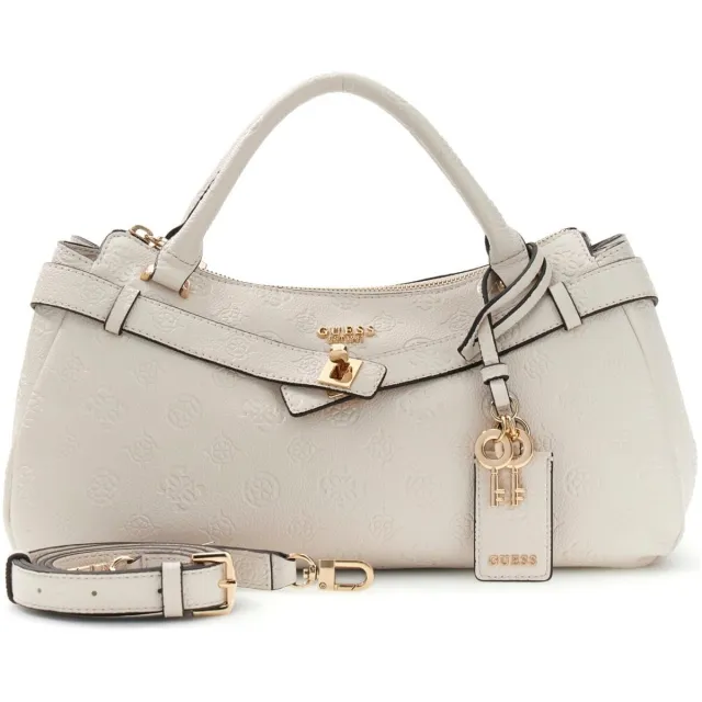 Guess Ella Logo Girlfriend Satchel handtas crème Beige