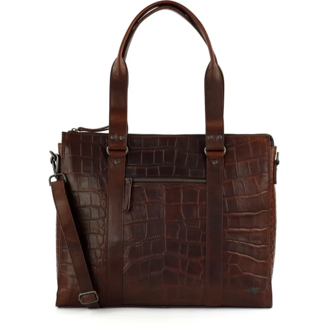 Bear Design Aurelia croco laptoptas bruin