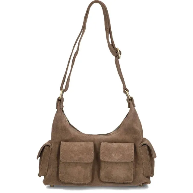 Notre-V Sen Suede schoudertas taupe