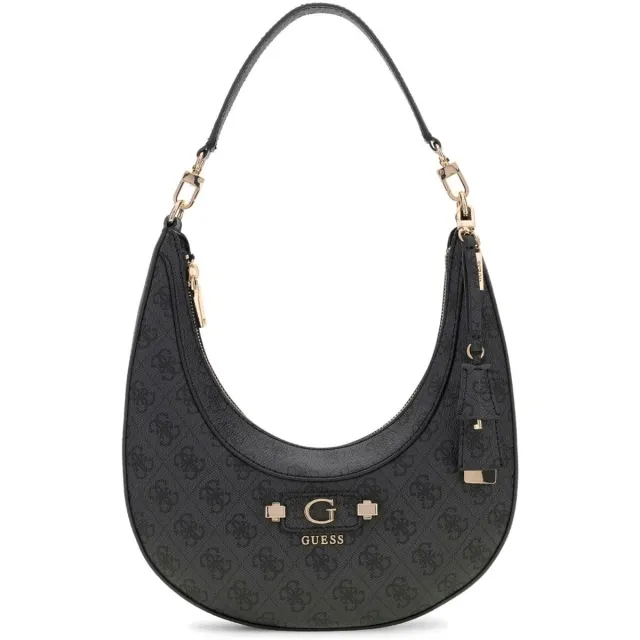 Guess Lindsey Hobo schoudertas donkergrijs Zwart
