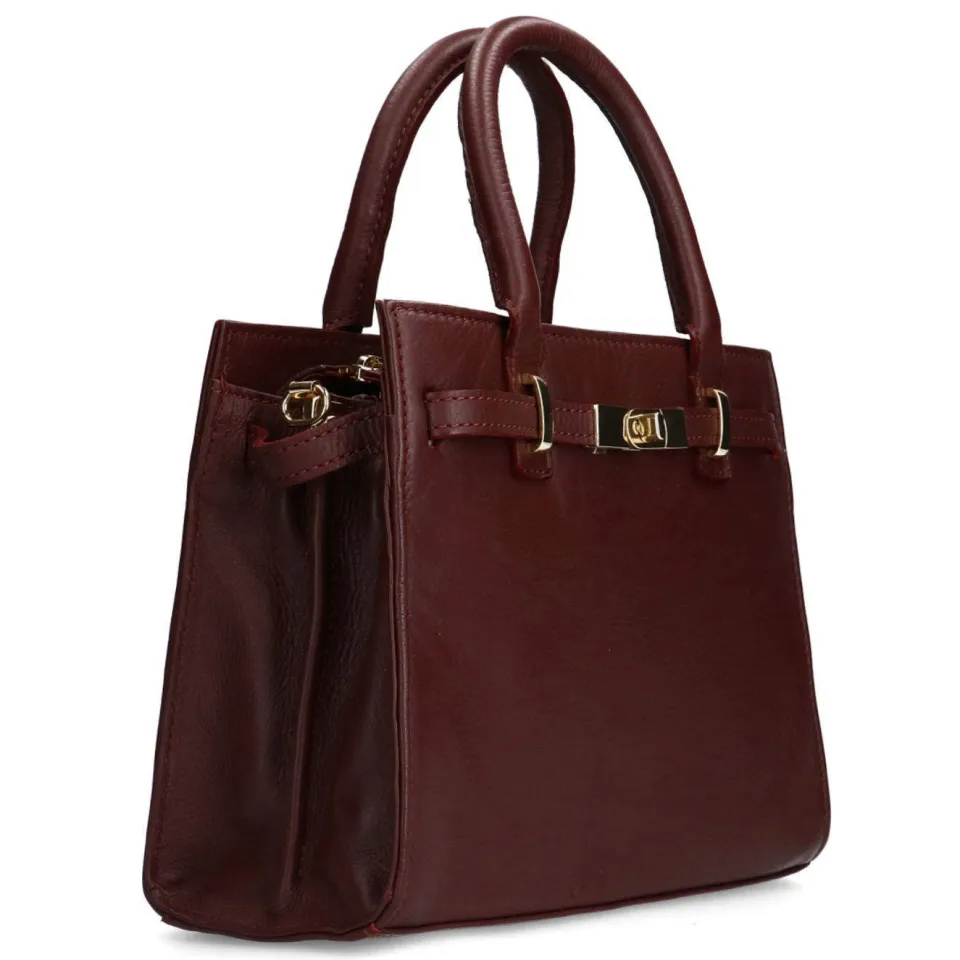 Manfield leren handtas bordeauxrood, foto 2