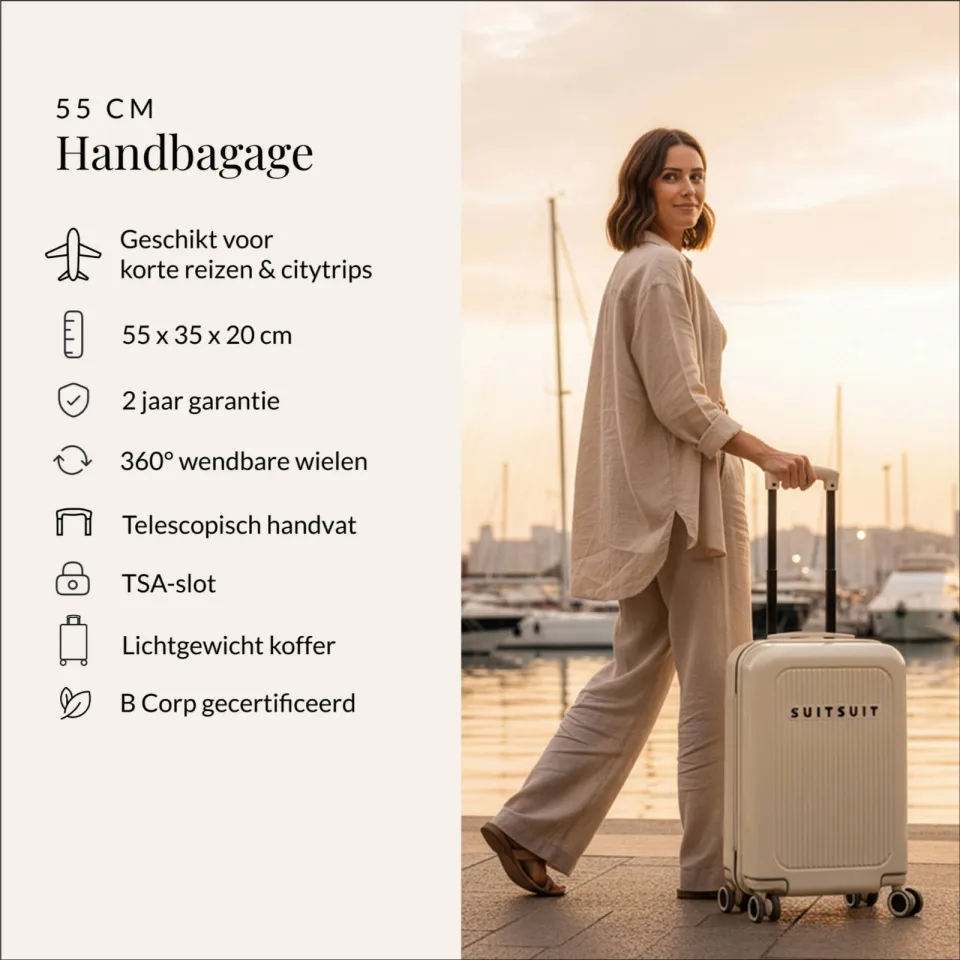 SUITSUIT Caretta handbagagekoffer tofu white, foto 4