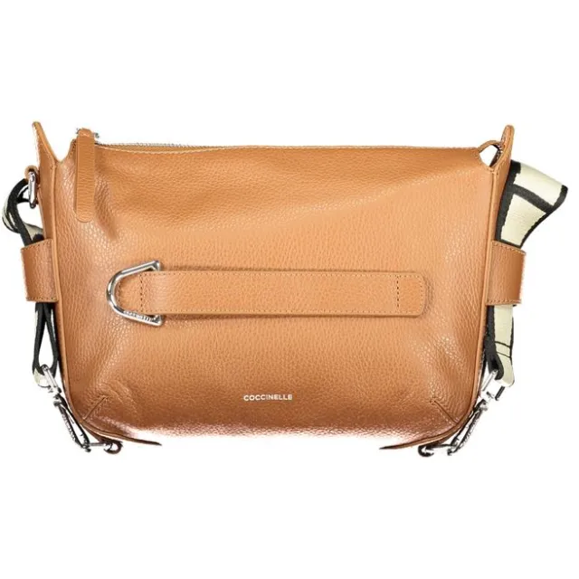 Coccinelle Marrone Leren Dames Handtas Cognac