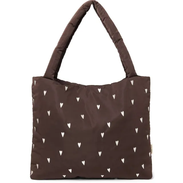 Studio Noos luiertas Puffy Hearts Mom Bag bruin