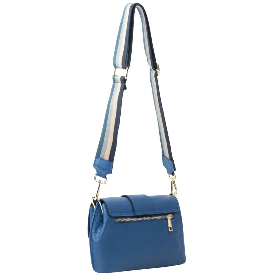 Faina leren schoudertas blauw, foto 2