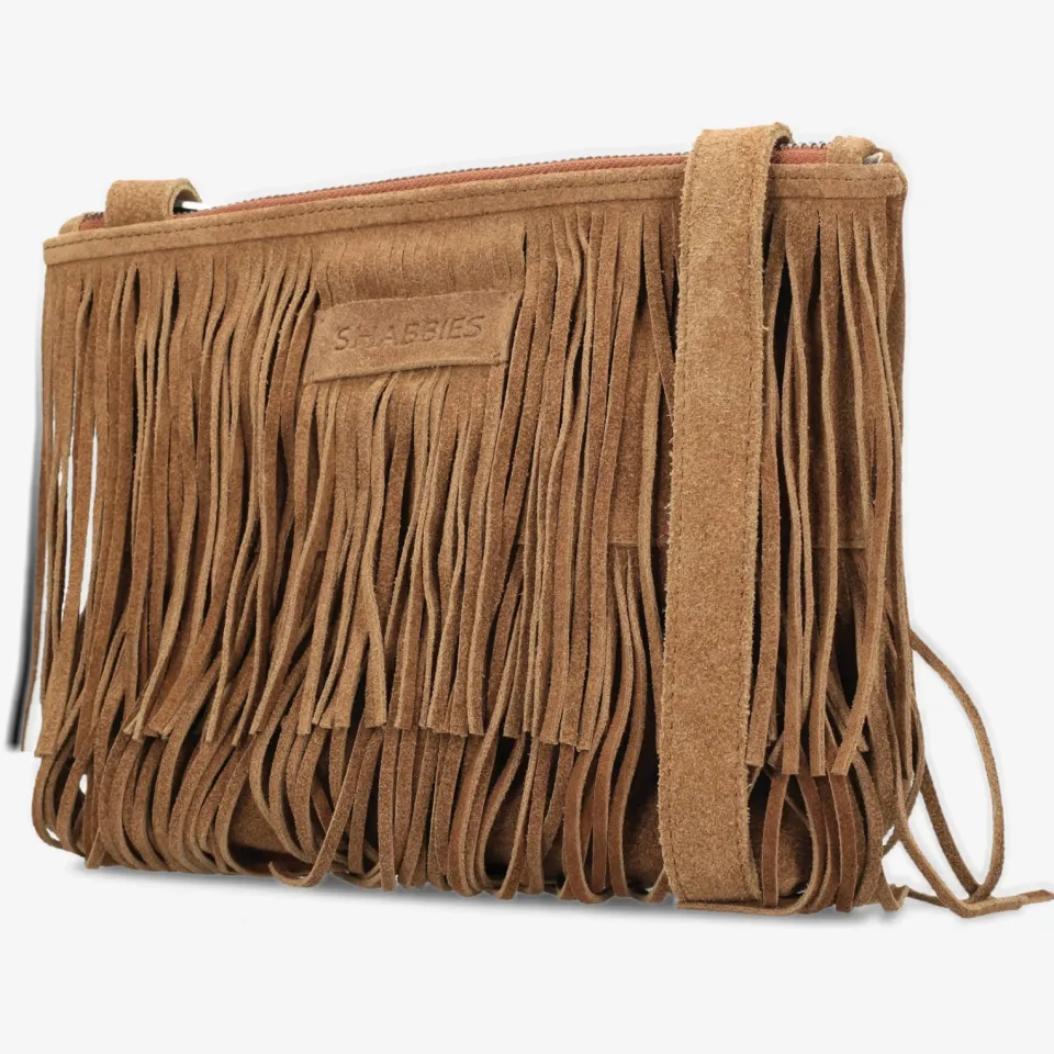 Shabbies Amsterdam Festival Fringe crossbody tas cognac, foto 3