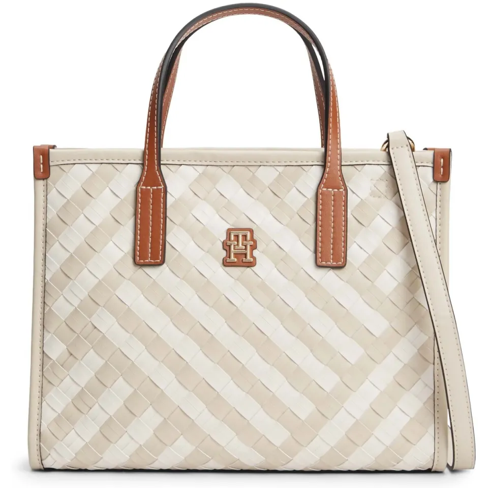 Tommy Hilfiger City mini tote beige Wit