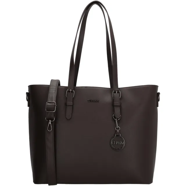 Charm London Birmingham Hand & Schoudertas Shopper 15,6 inch Laptopvak Ideale School Werk Business Tas - Tote Bag - Dames Tas - Donkerbruin