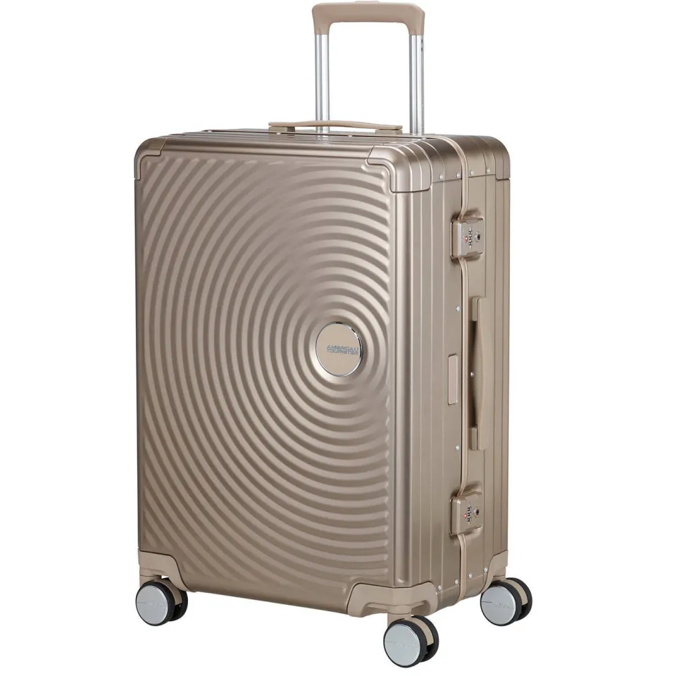 American Tourister Soundbox Alu spinnerkoffer champagne, foto 4