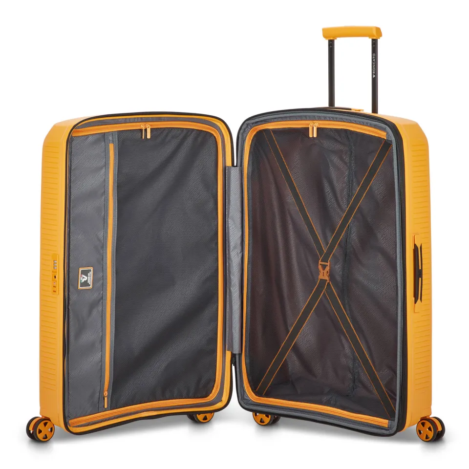 Roncato Arcade spinnerkoffer 78 cm geel, foto 6